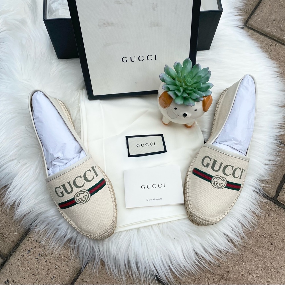 Gucci Logo Canvas Espadrilles